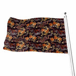 Vintage Dragon Flower Pattern Print Flag