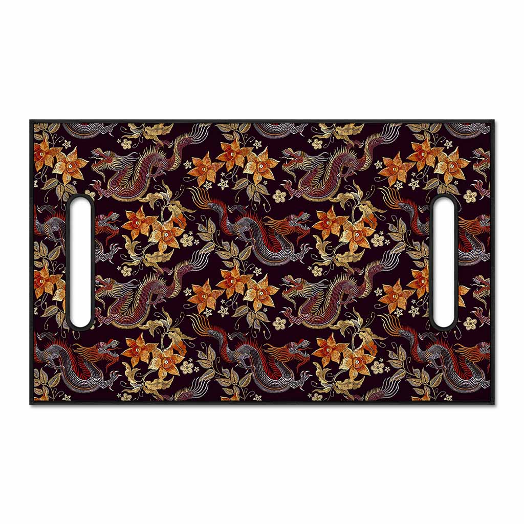Vintage Dragon Flower Pattern Print Golf Cart Seat Cover