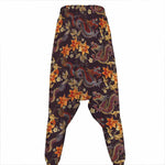 Vintage Dragon Flower Pattern Print Hammer Pants