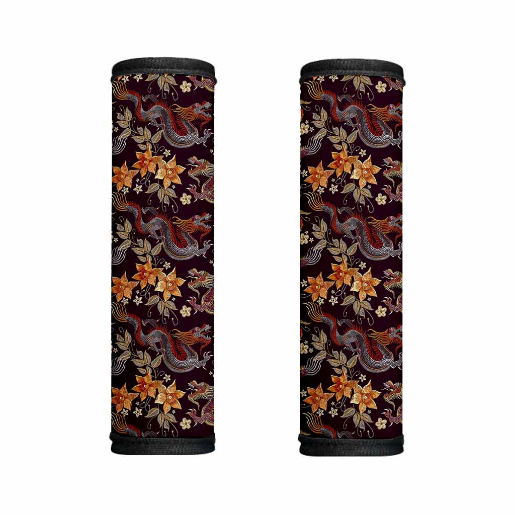Vintage Dragon Flower Pattern Print Handle Covers