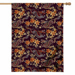 Vintage Dragon Flower Pattern Print House Flag