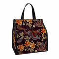 Vintage Dragon Flower Pattern Print Insulated Lunch Tote