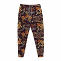 Vintage Dragon Flower Pattern Print Jogger Pants