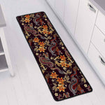 Vintage Dragon Flower Pattern Print Long Kitchen Mat