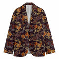 Vintage Dragon Flower Pattern Print Men's Blazer