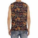 Vintage Dragon Flower Pattern Print Men's Fitness Tank Top