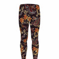 Vintage Dragon Flower Pattern Print Men's Leggings