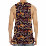 Vintage Dragon Flower Pattern Print Men's Muscle Tank Top