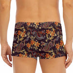 Vintage Dragon Flower Pattern Print Men's Short Boxer Briefs