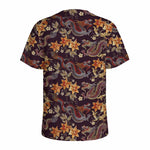 Vintage Dragon Flower Pattern Print Men's Sports T-Shirt