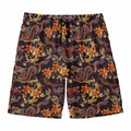 Vintage Dragon Flower Pattern Print Men's Swim Trunks