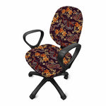 Vintage Dragon Flower Pattern Print Office Chair Cover