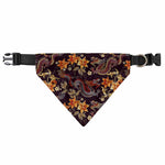 Vintage Dragon Flower Pattern Print Over The Collar Dog Bandana