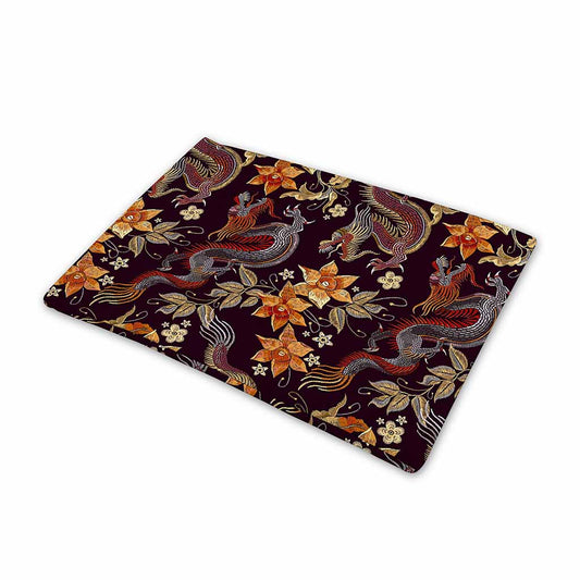Vintage Dragon Flower Pattern Print Pet Cooling Mat Cover