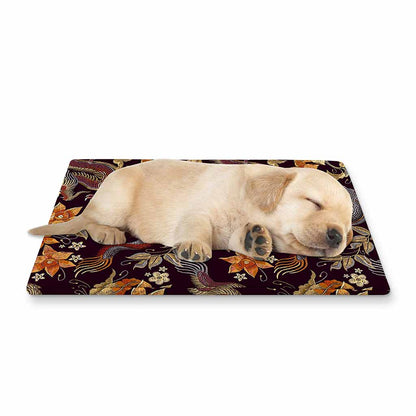 Vintage Dragon Flower Pattern Print Pet Cooling Mat Cover