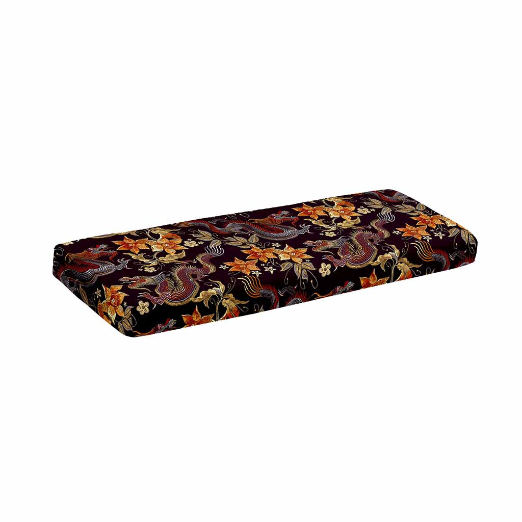 Vintage Dragon Flower Pattern Print Piano Keyboard Cover