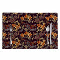 Vintage Dragon Flower Pattern Print Placemat