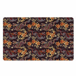 Vintage Dragon Flower Pattern Print Polyester Doormat