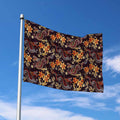 Vintage Dragon Flower Pattern Print Polyester Flag
