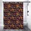 Vintage Dragon Flower Pattern Print Premium Shower Curtain