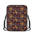 Vintage Dragon Flower Pattern Print Rectangular Crossbody Bag
