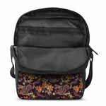 Vintage Dragon Flower Pattern Print Rectangular Crossbody Bag