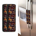 Vintage Dragon Flower Pattern Print Refrigerator Handle Covers