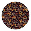Vintage Dragon Flower Pattern Print Round Floor Mat