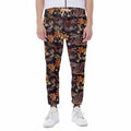 Vintage Dragon Flower Pattern Print Joggers