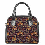 Vintage Dragon Flower Pattern Print Shoulder Handbag