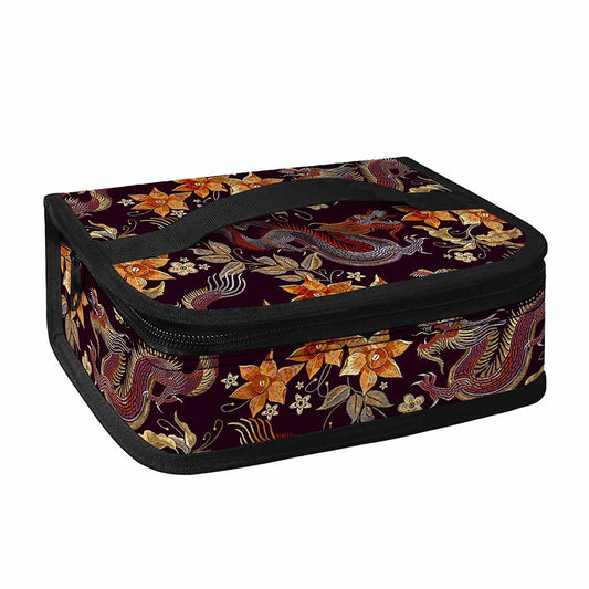 Vintage Dragon Flower Pattern Print Small Lunch Bag