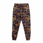 Vintage Dragon Flower Pattern Print Sweatpants