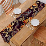 Vintage Dragon Flower Pattern Print Table Runner