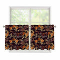 Vintage Dragon Flower Pattern Print Tier Curtains