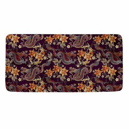 Vintage Dragon Flower Pattern Print Towel