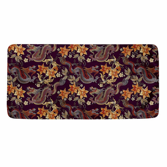 Vintage Dragon Flower Pattern Print Towel