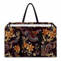 Vintage Dragon Flower Pattern Print Utility Tote Bag