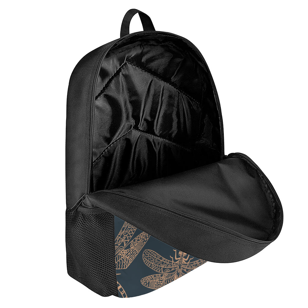 Vintage Dragonfly Pattern Print 17 Inch Backpack