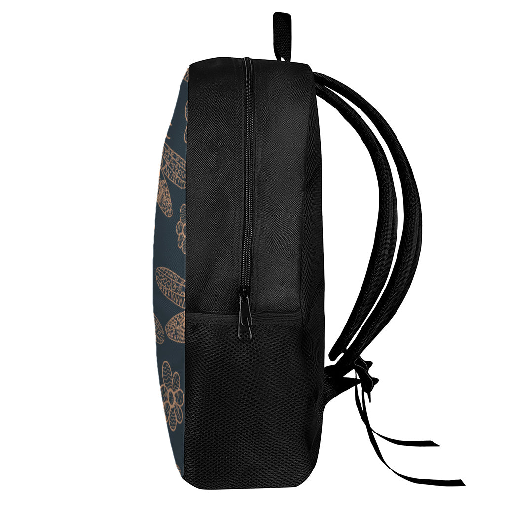 Vintage Dragonfly Pattern Print 17 Inch Backpack