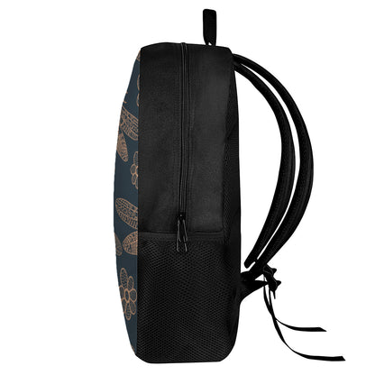 Vintage Dragonfly Pattern Print 17 Inch Backpack