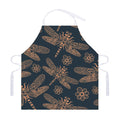 Vintage Dragonfly Pattern Print Adjustable Apron
