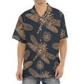 Vintage Dragonfly Pattern Print Aloha Shirt
