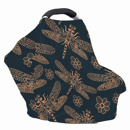 Vintage Dragonfly Pattern Print Baby Seat Cover