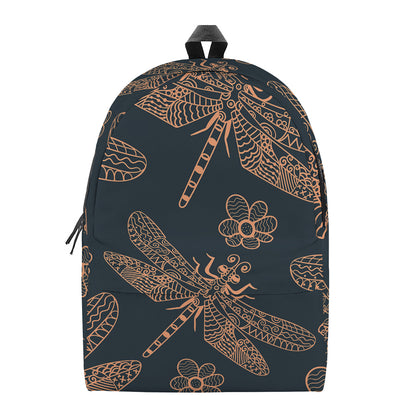 Vintage Dragonfly Pattern Print Backpack