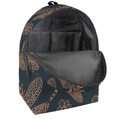 Vintage Dragonfly Pattern Print Backpack
