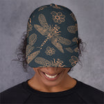Vintage Dragonfly Pattern Print Baseball Cap