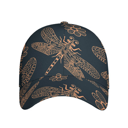 Vintage Dragonfly Pattern Print Baseball Cap