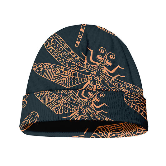Vintage Dragonfly Pattern Print Beanie