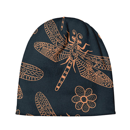 Vintage Dragonfly Pattern Print Beanie
