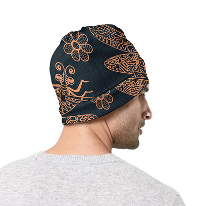 Vintage Dragonfly Pattern Print Beanie